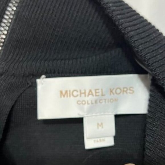 Michael Kors Collection Merino Wool Turtleneck Streamer Dress Black M NWOT - Picture 6 of 13